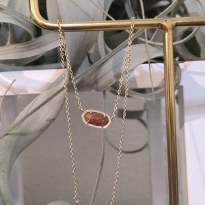 Elisa Gold Pendant Necklace In Iridescent Drusy